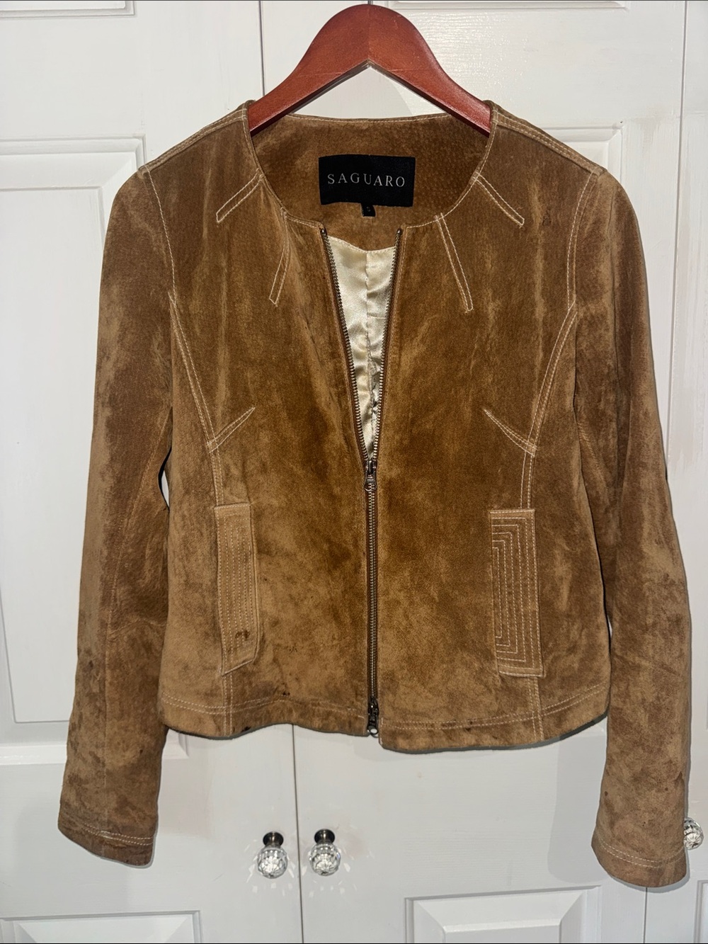Saguaro Women's Brown Suede Zip-Front Jacket Size Small